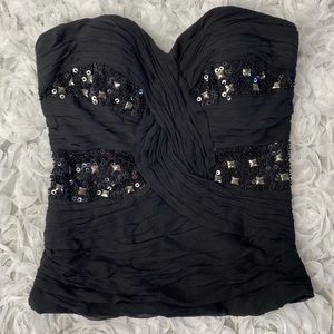 BEBE- Elegant Corset Tube Top with sequins
